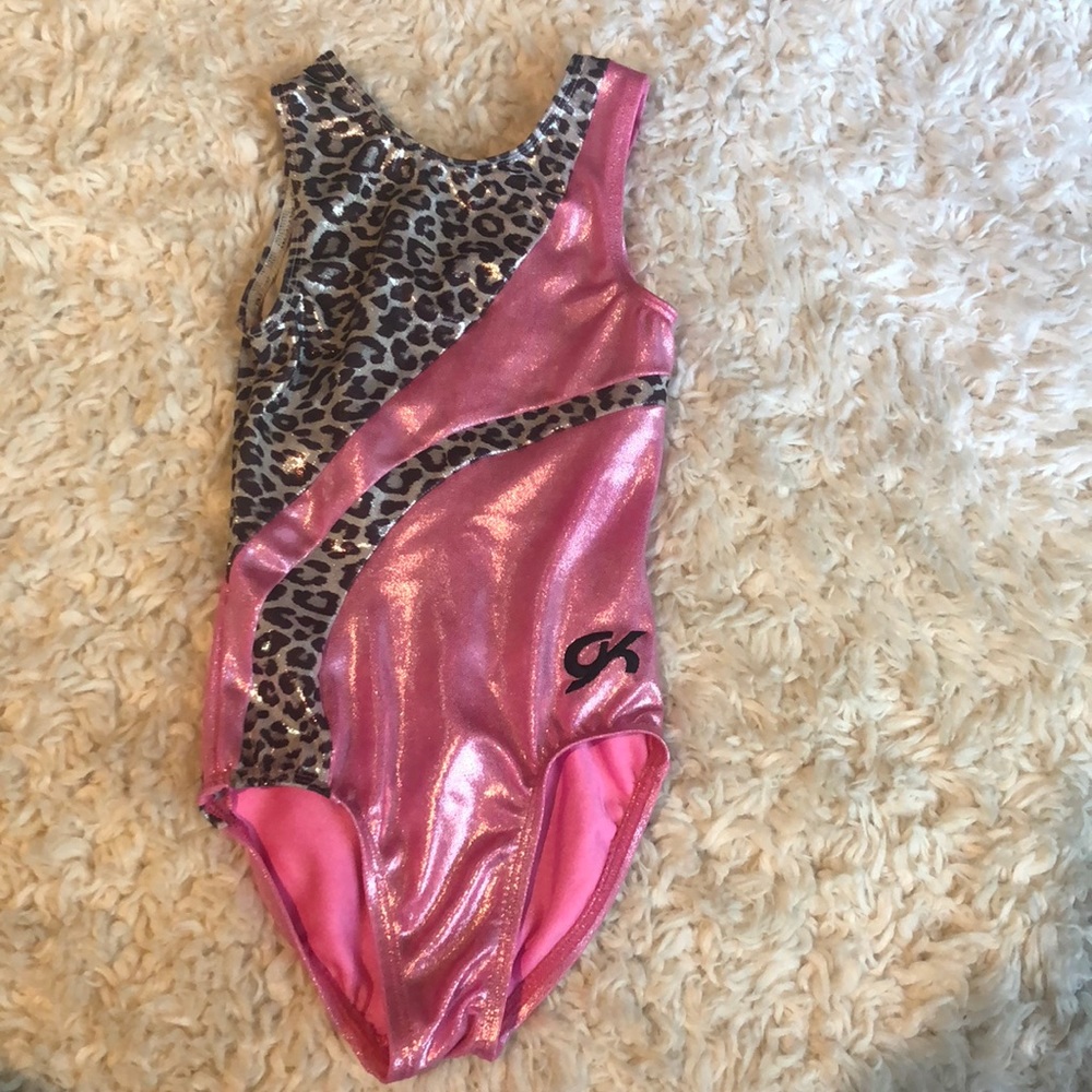 Iridescent pink and leopard leotard